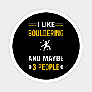 3 People Bouldering Rock Climbing Magnet